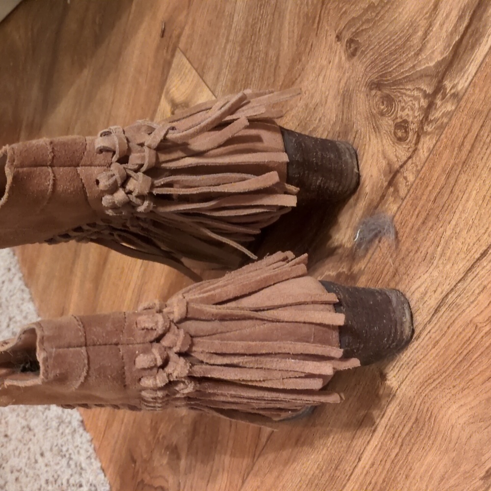 Boho Fringe Ankle Booties - Brown - Picture 5 of 5